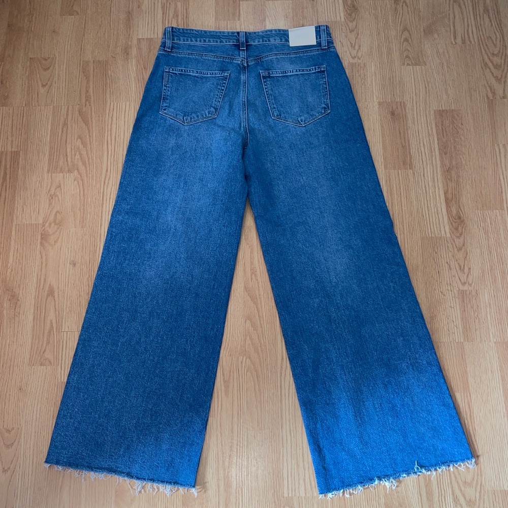 Paige EUC Anessa 31 Wide Leg Raw Hem Denim Jeans Sz 31 - Picture 8 of 10